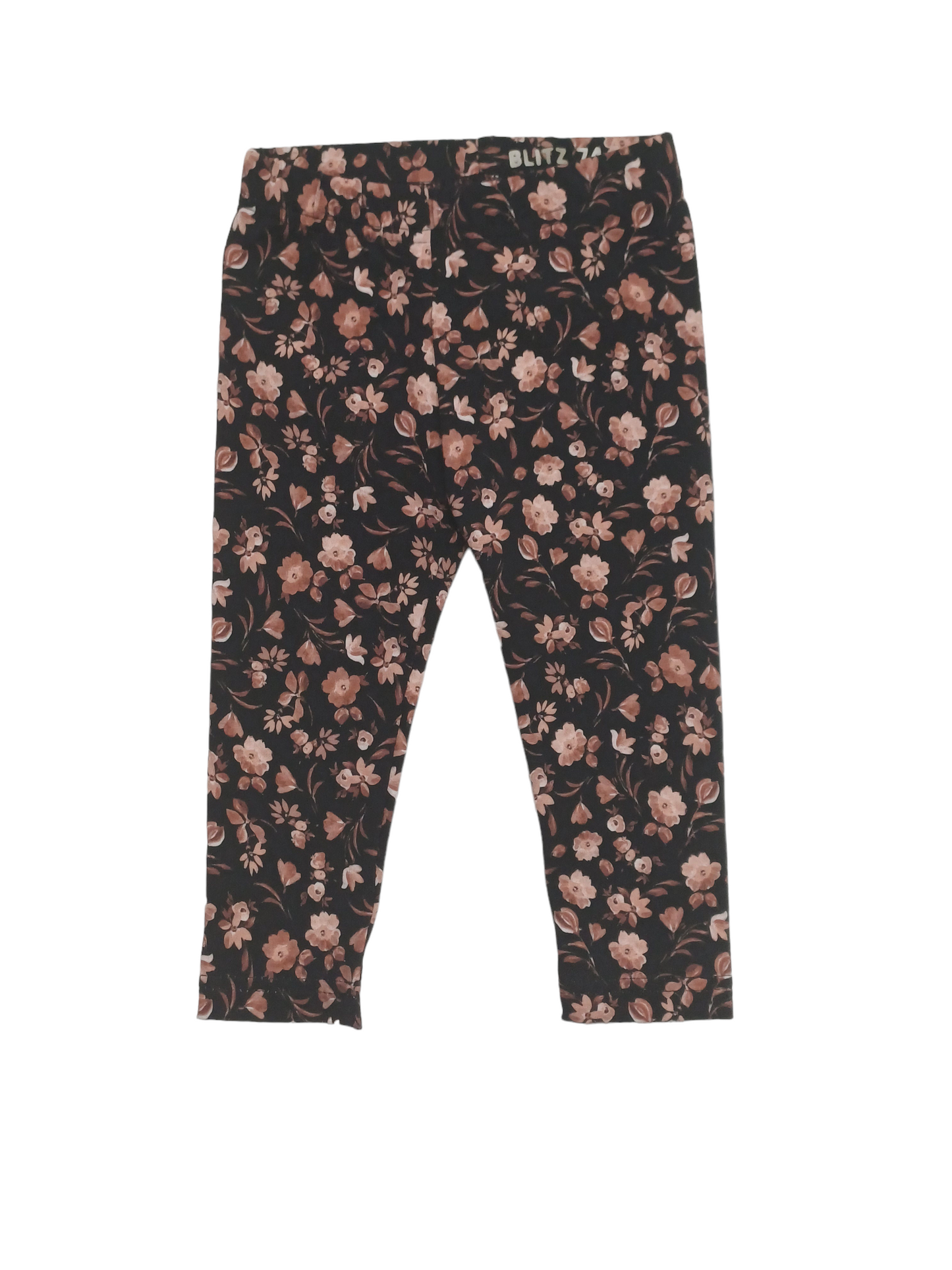 SALE MAAT 74 Legging roze bloemen op zwart