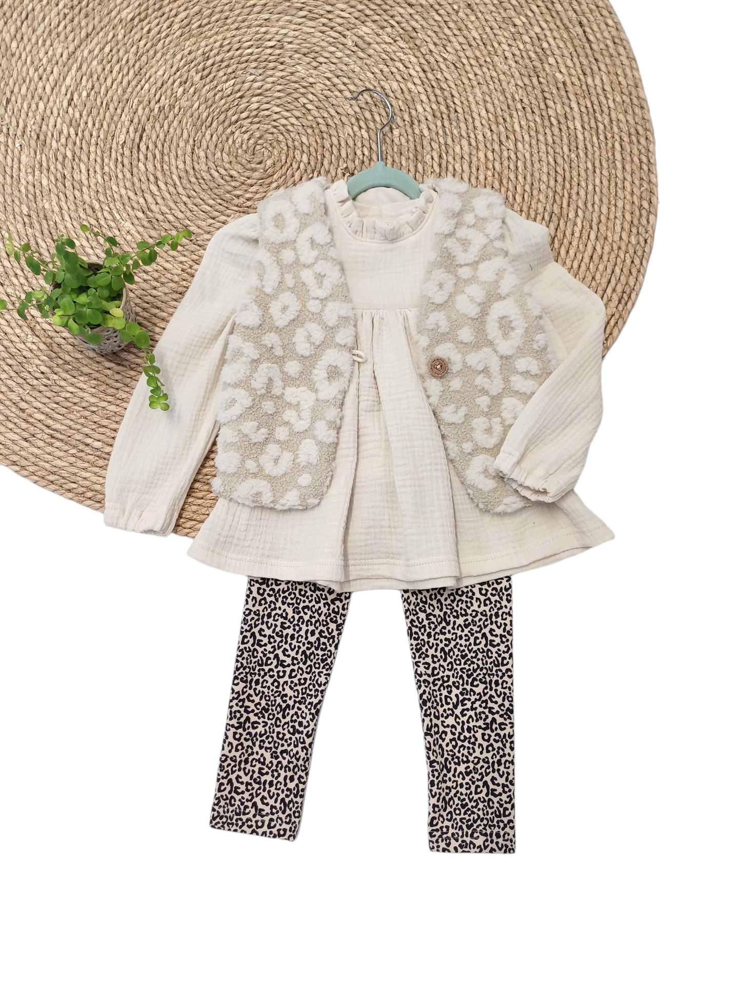 Set Blouse Merel Ivoor & Legging panter naturel