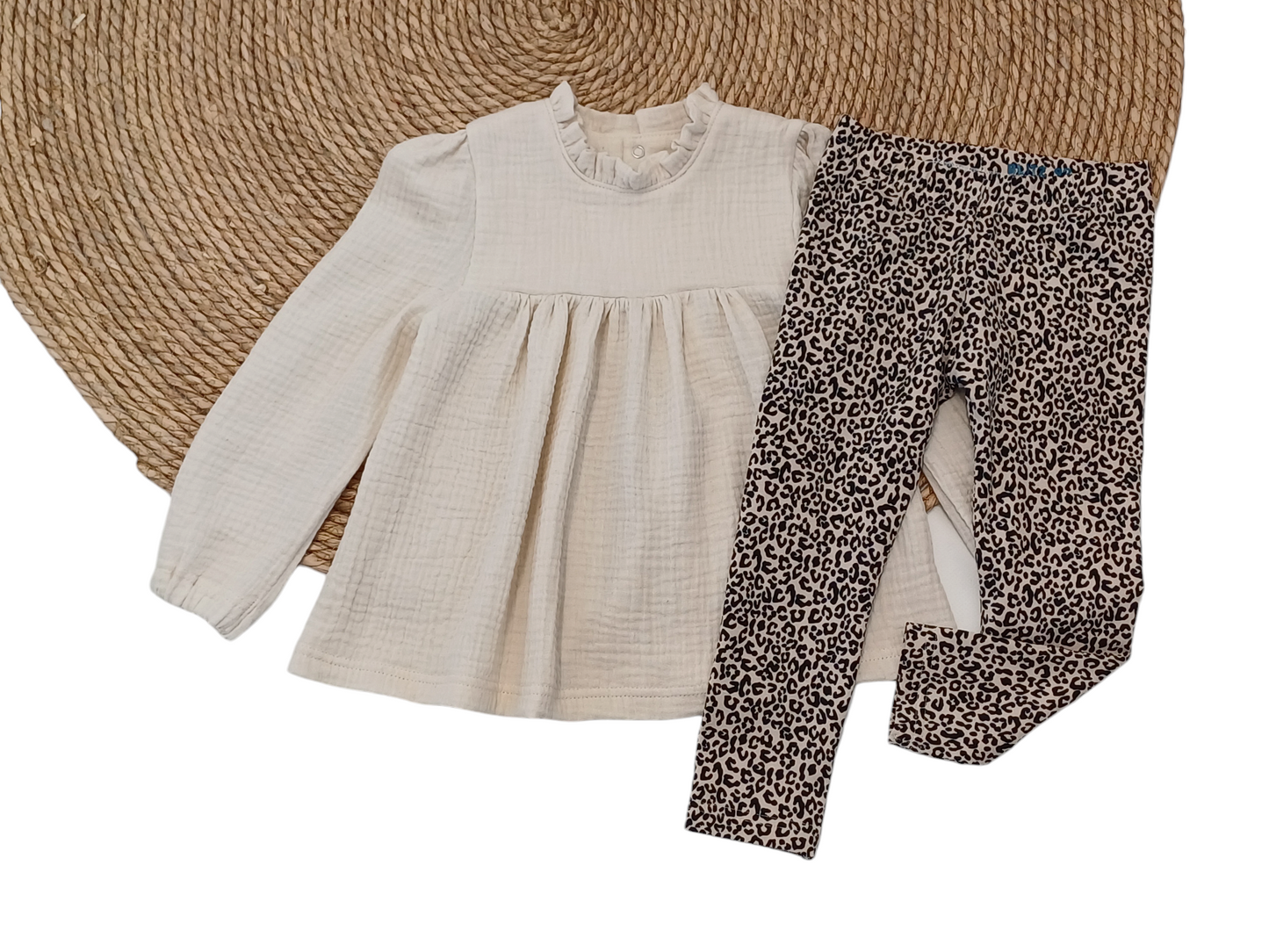 Set Blouse Merel Ivoor & Legging panter naturel