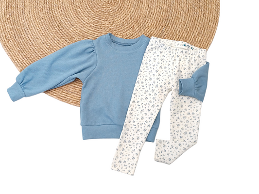 Set sweater Lize licht blauw & Legging sweet little blue