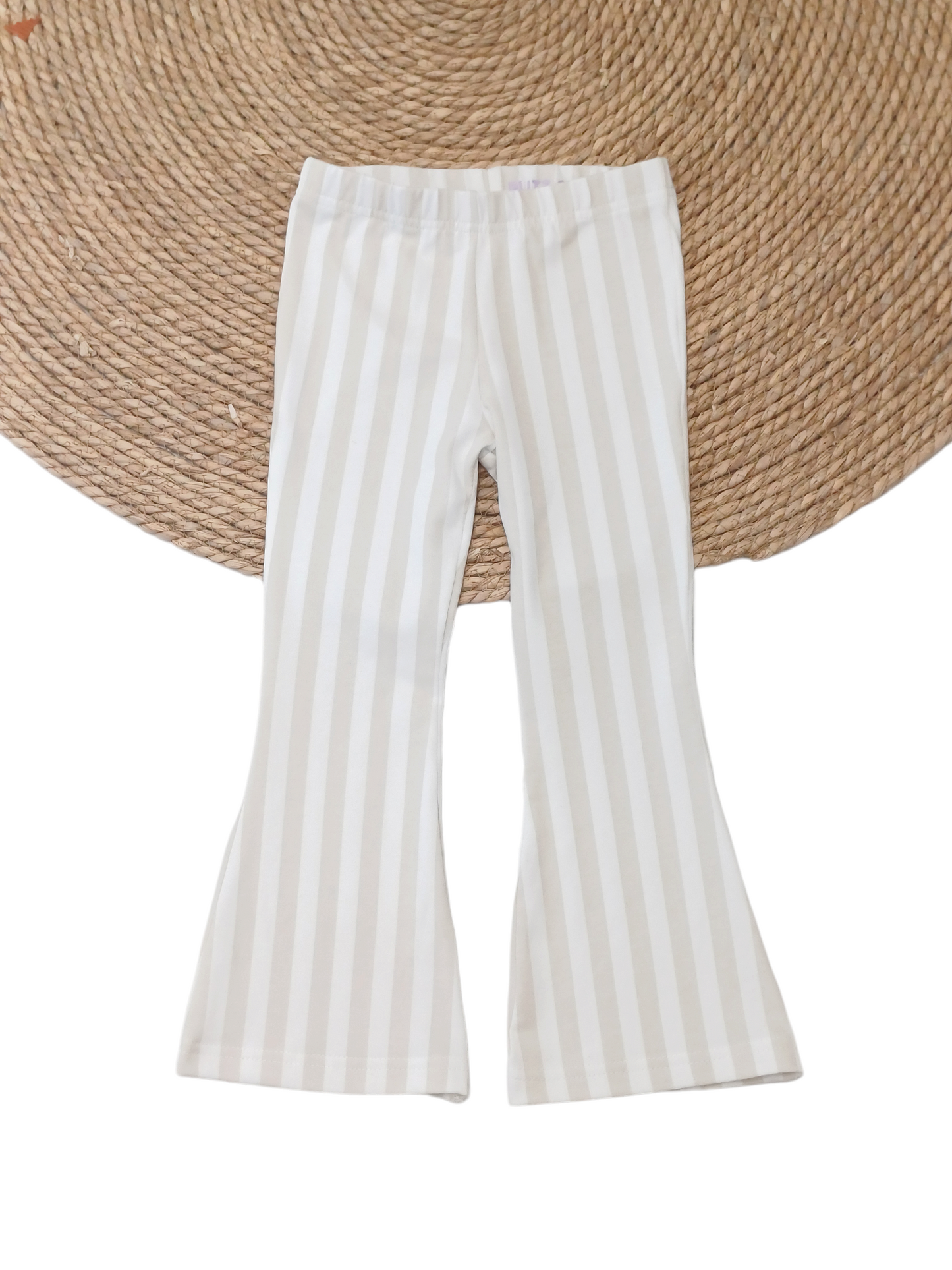 Flared broek stripes sand