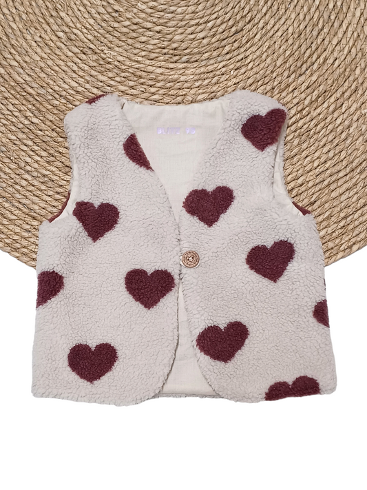 Gilet teddy hartjes