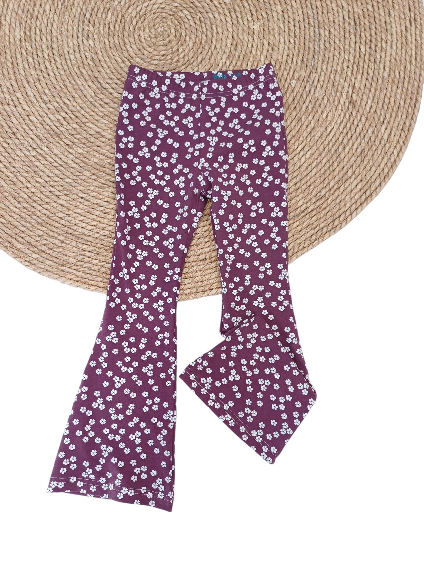 Flared broek sweet floral aubergine