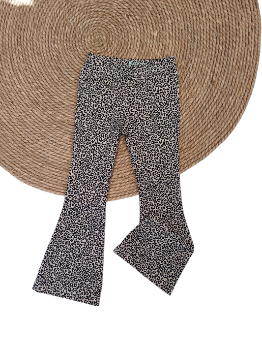 Flared broek panter naturel