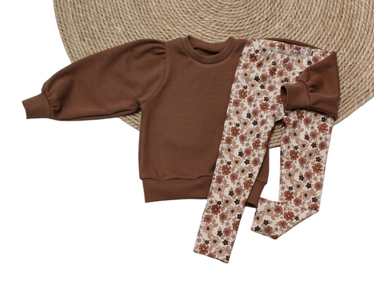 Set sweater Lize bruin & Legging herfst droom