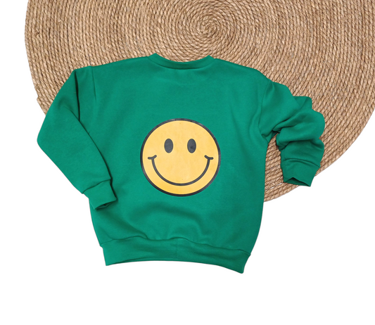 Sweater Leen groen Smile!