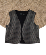 Gilet jacquard zwart/goud met glitter