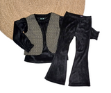 Flared broek  velours in 4 kleuren