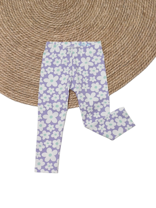 Legging bloemen op lila