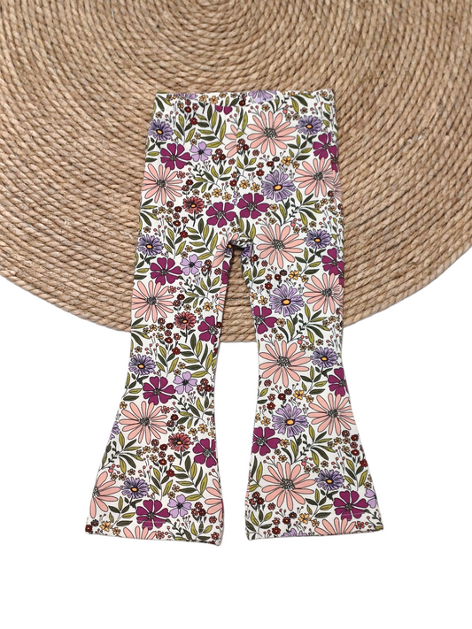 Flared broek sweet poppy flowers