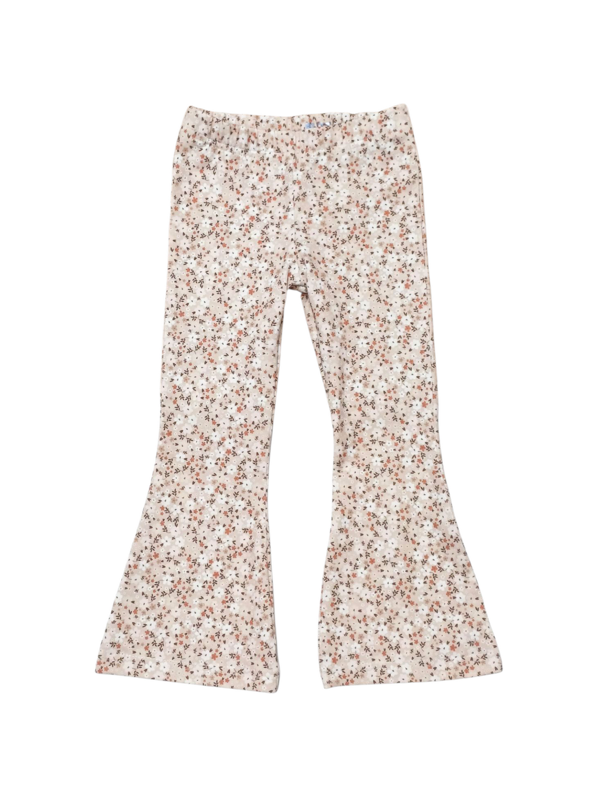 Flared broek floral beige