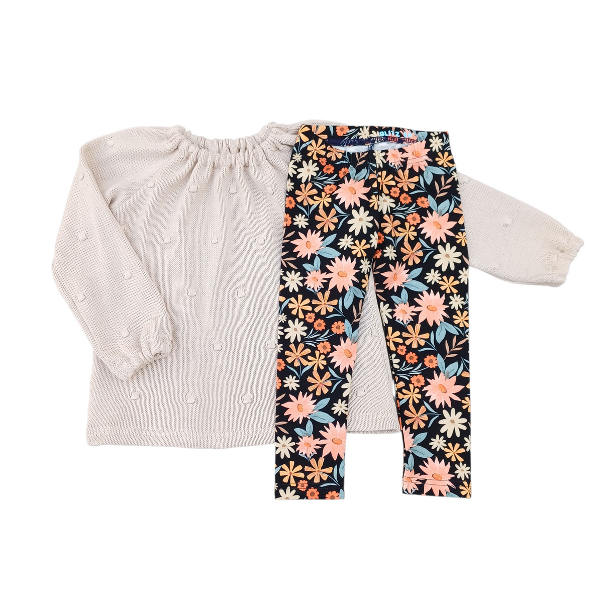 Top Charlotte dots gebreid zand/beige