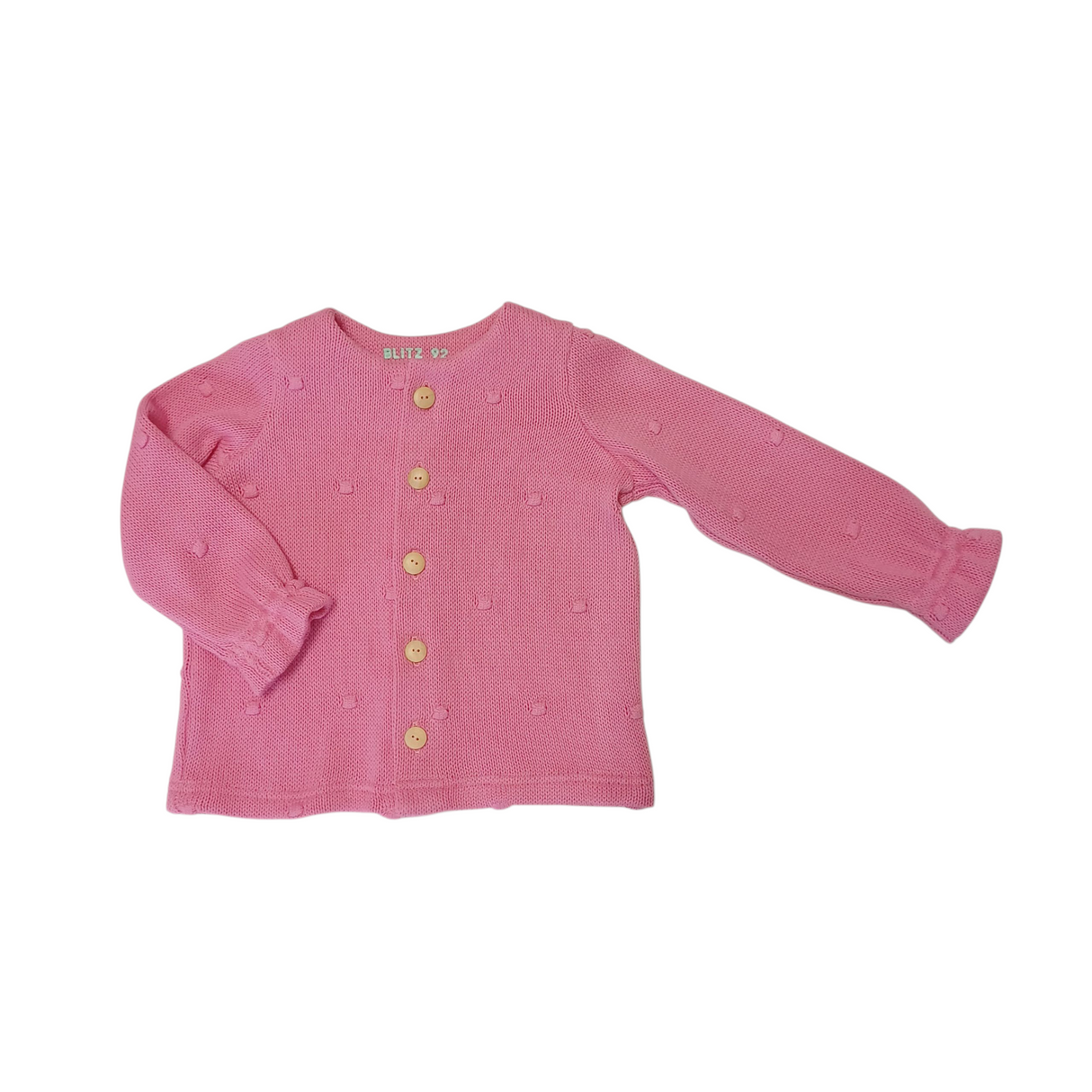 Vest Marie dots gebreid roze