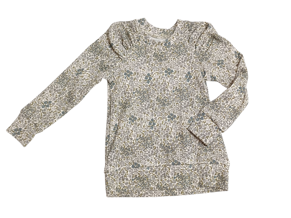 SALE MAAT 92 Longsleeve rib bloesem blauw (gerimpelde mouwen)