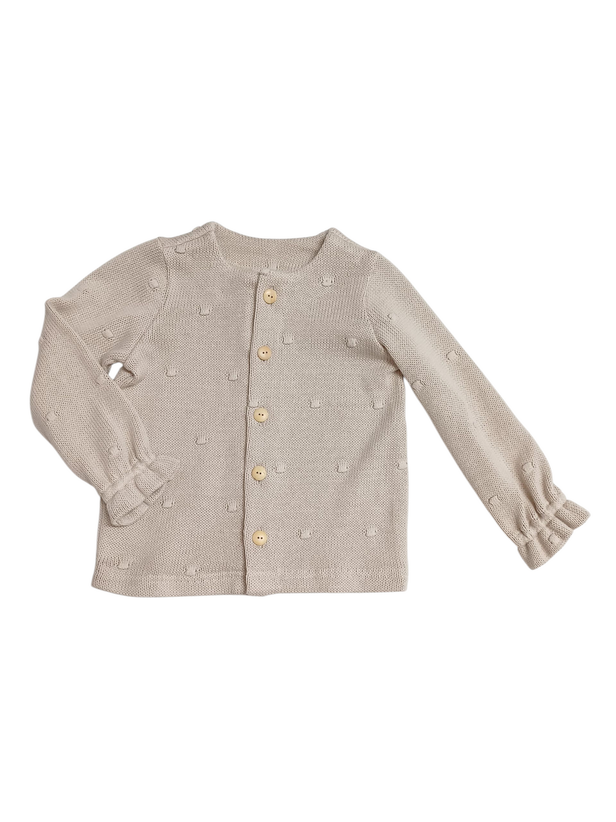 SALE MAAT 98 Vest dots gebreid zand