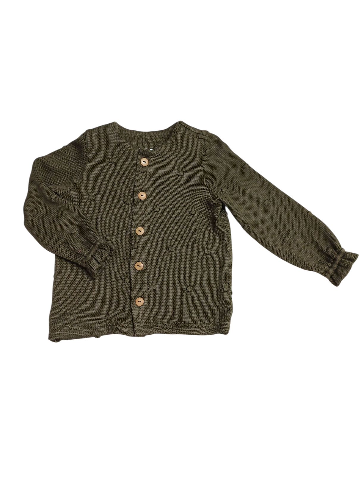 SALE MAAT 98 Vest dots gebreid khaki