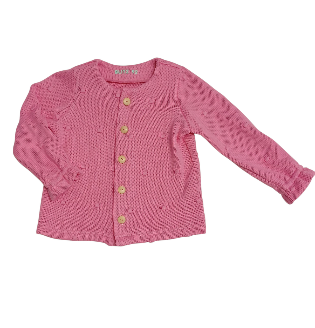 SALE MAAT 92 Vest dots gebreid roze