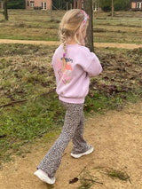 Sweater Leen lila flowers