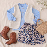 Rokje Steffie linnen leopard love blauw