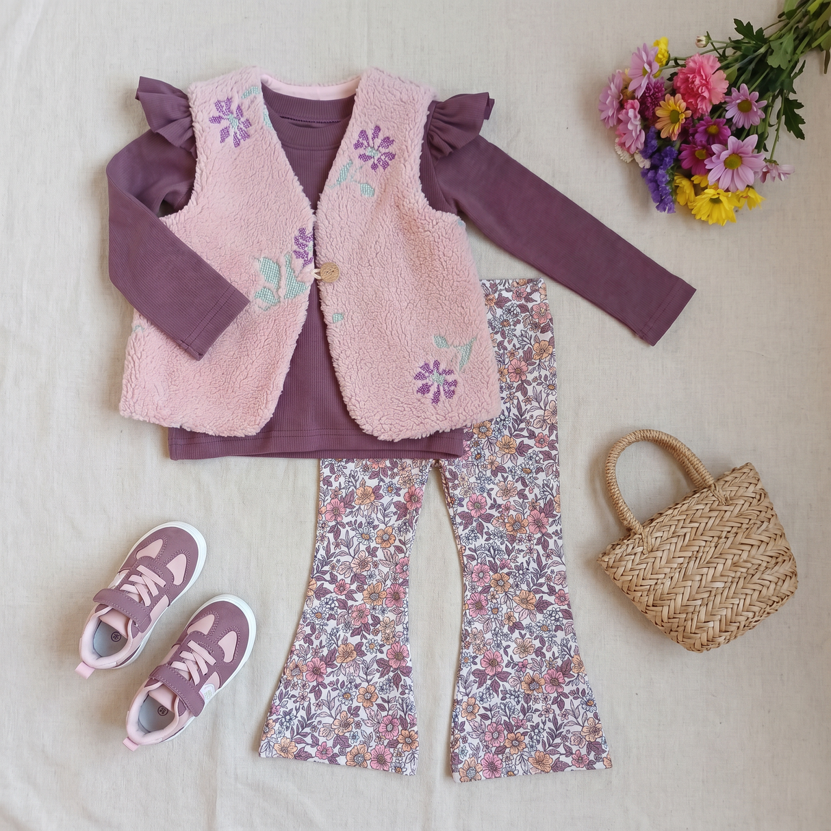 Gilet teddy roze