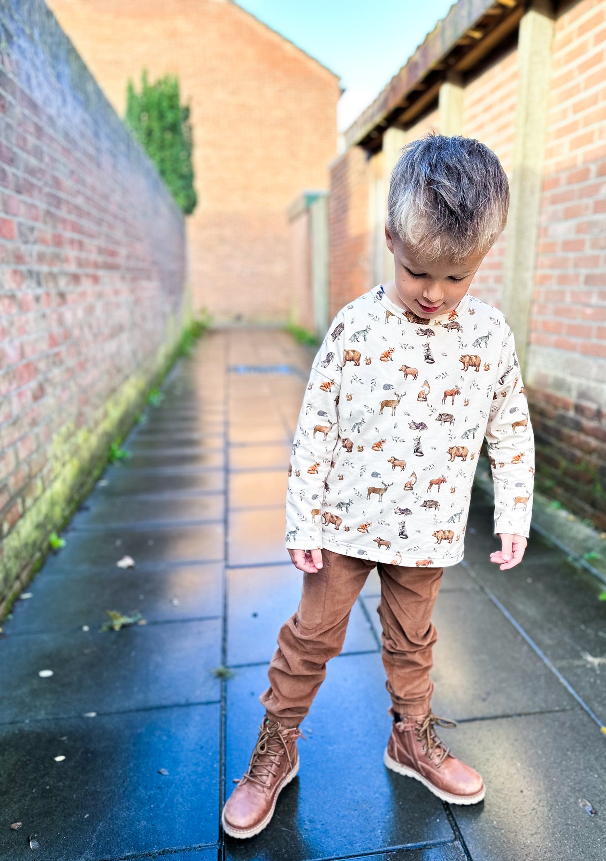 Loose fit longsleeve Nora met dierenprint naar keuze