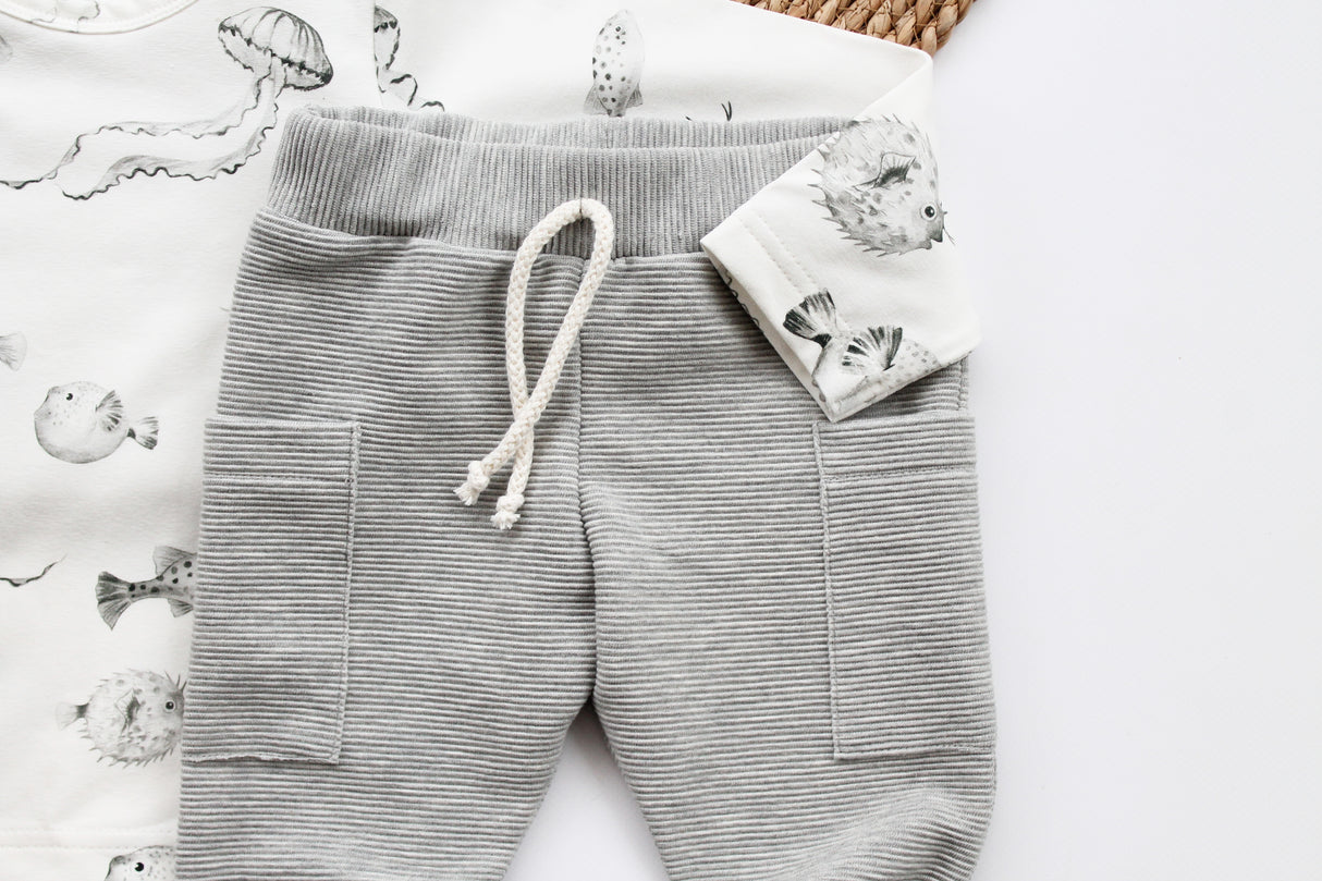 Joggingbroek Cas grove rib in kleur naar keuze