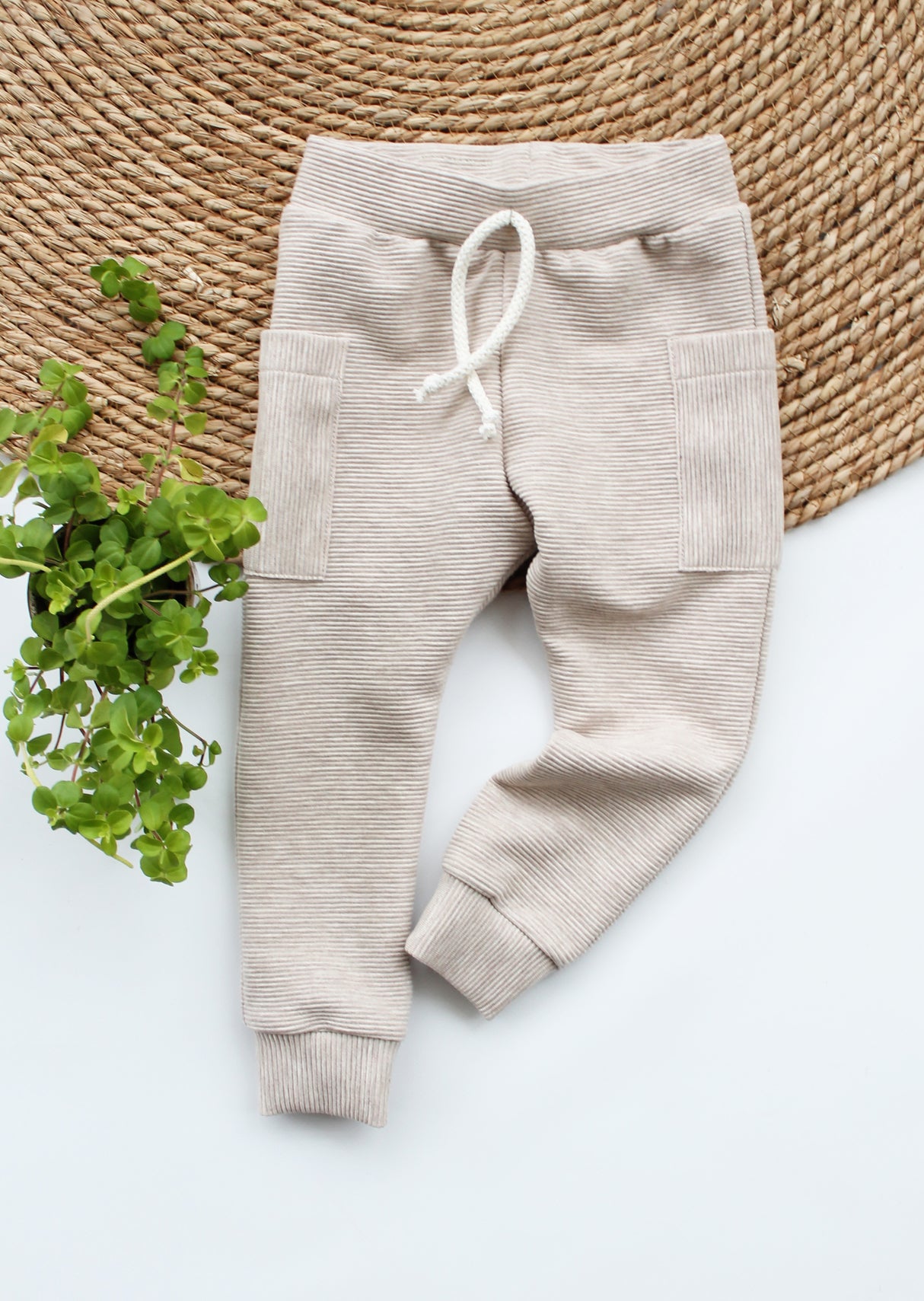 Joggingbroek Cas grove rib in kleur naar keuze