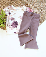Flared broek Julia grove rib in kleur naar keuze