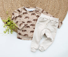 Afbeelding in Gallery-weergave laden, Set Longsleeve Sjors neushoorns &amp; Jogging Alex uni ecru
