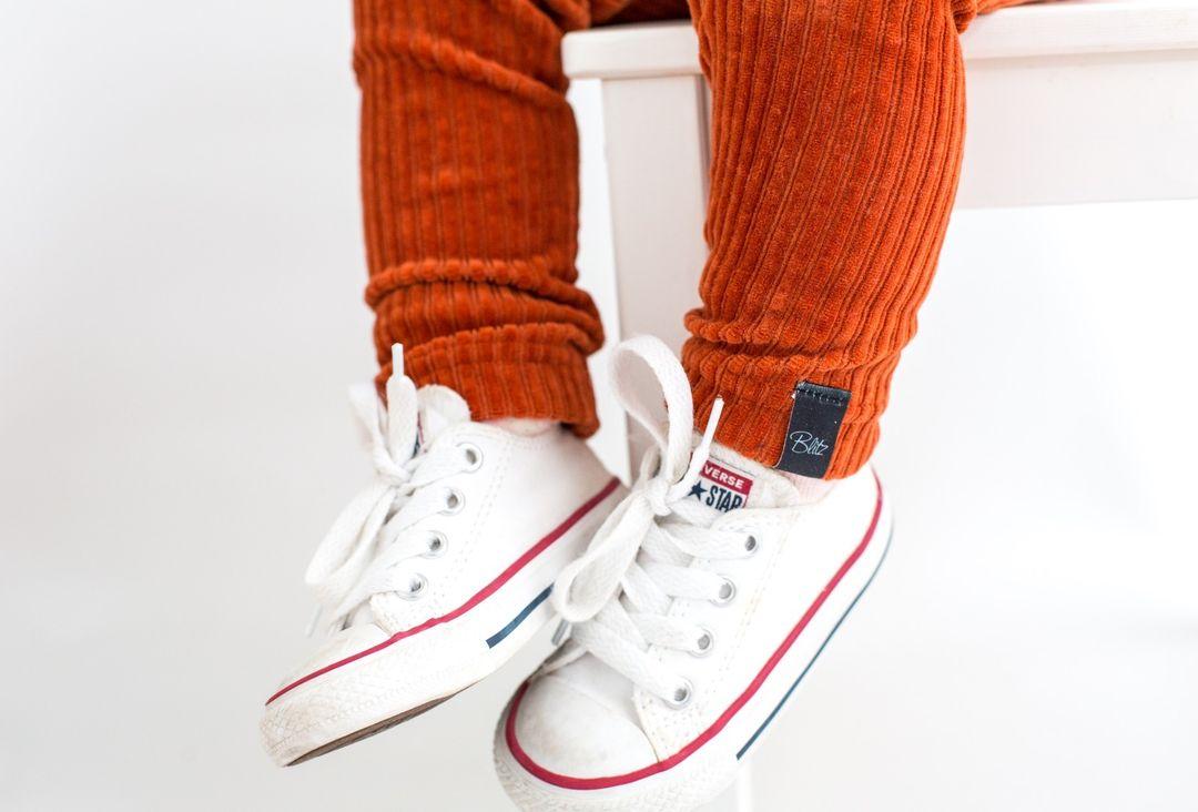 Legging brede rib roest