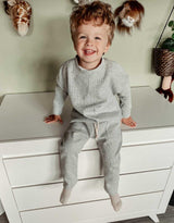 Sweater Vik wafel sweater in kleur naar keuze