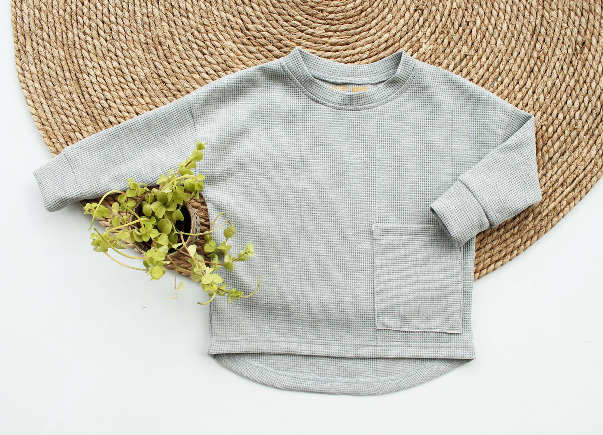 Sweater Vik wafel sweater in kleur naar keuze