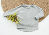 Sweater Vik wafel sweater in kleur naar keuze