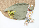 Sweater Vik wafel sweater in kleur naar keuze