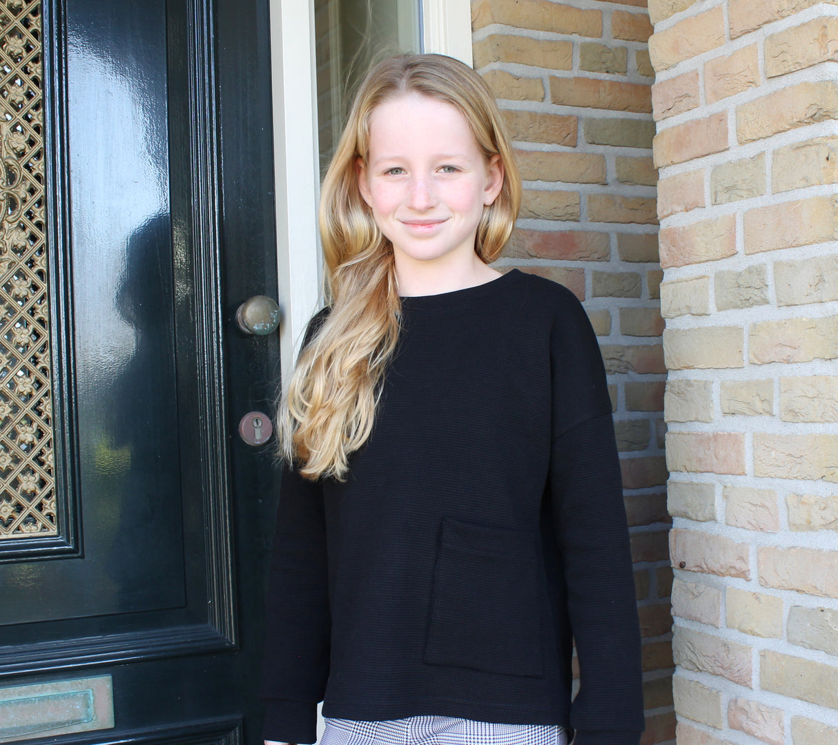 Sweater Vik wafel sweater in kleur naar keuze