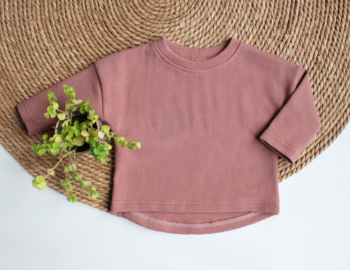 Sweater Vik wafel sweater in kleur naar keuze