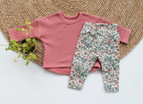 Loose fit longsleeve Nora wafel tricot in kleur naar keuze