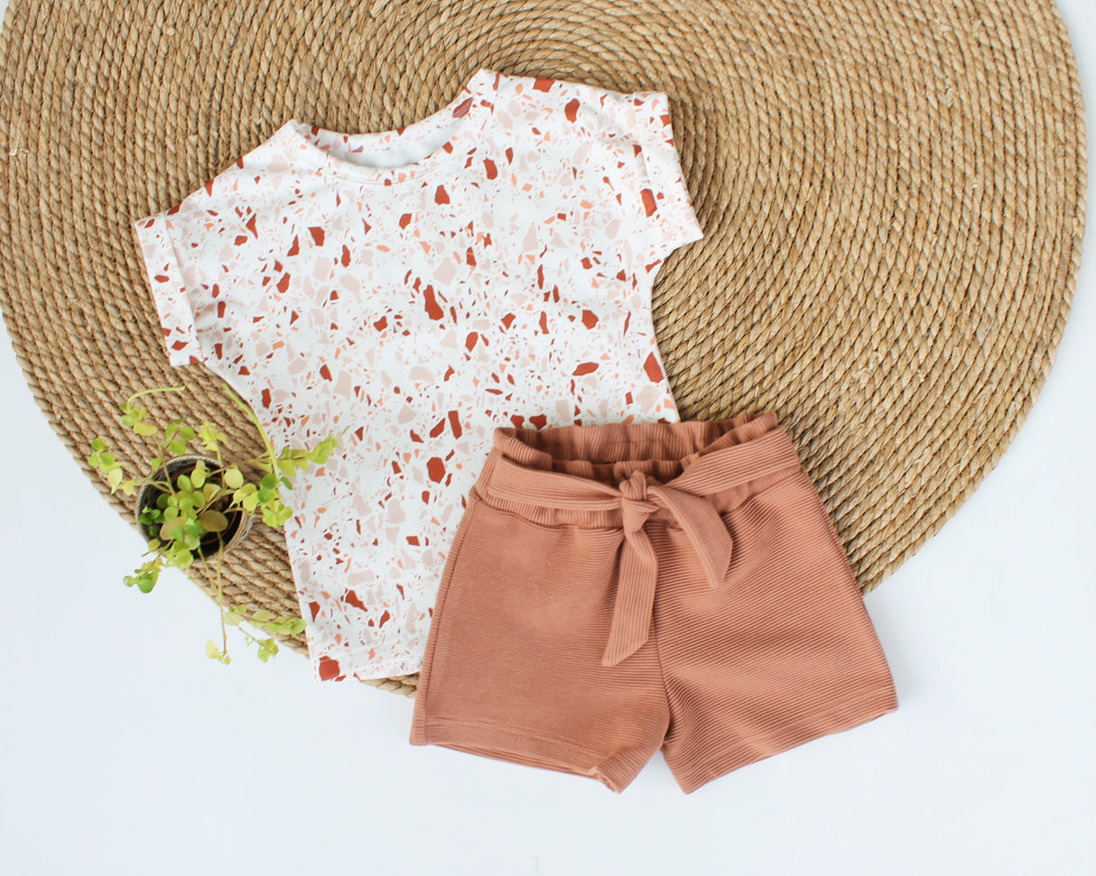 Short Vera grove rib in kleur naar keuze