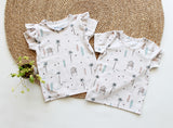 Basic T-shirt Sam in hippe print naar keuze