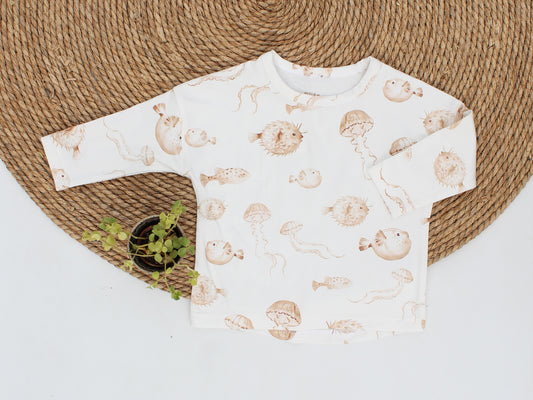 Loose fit longsleeve Nora met dierenprint naar keuze