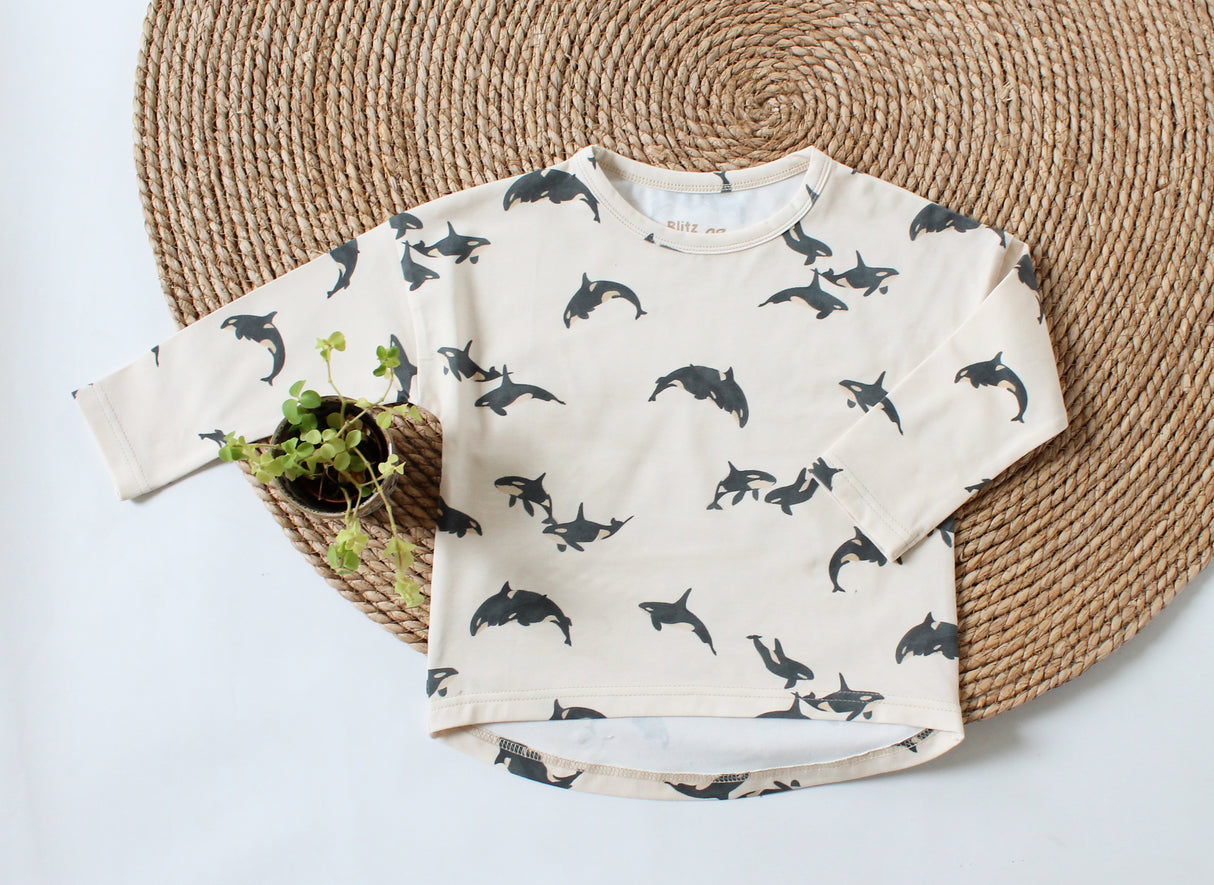 Loose fit longsleeve Nora met dierenprint naar keuze