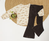 Flared broek Julia corduroy tricot in verschillende kleuren